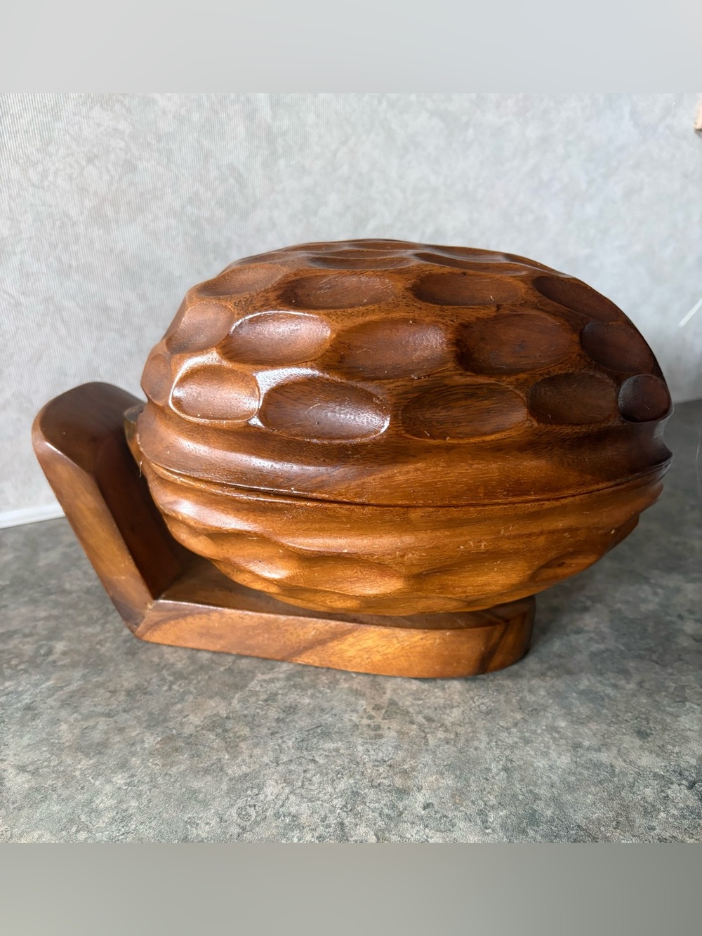Vintage Talarico Handcrafted Walnut Shaped Nut Bowl with Utensils MCM